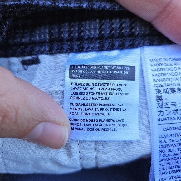 Levis Ribcage Straight Ankle Velvet Jeans Luxe Bethany 0113 W26 L27 plaid - Picture 8 of 13